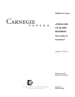 Jordan and Its Islamic Movement: The Limits of Inclusion?