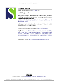 Occupational class differences in leisure
