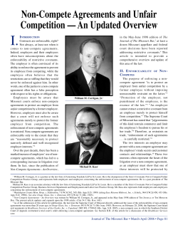 Non-Compete Agreements and Unfair