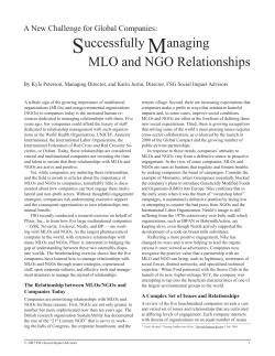 Successfully Managing MLO and NGO Relationships