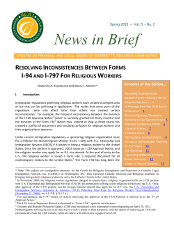 News In Brief - Catholic Legal Immigration Network