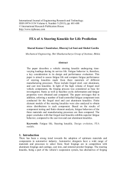 FEA of A Steering Knuckle for Life Prediction