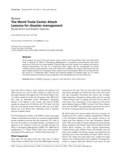 The World Trade Center Attack Lessons for disaster