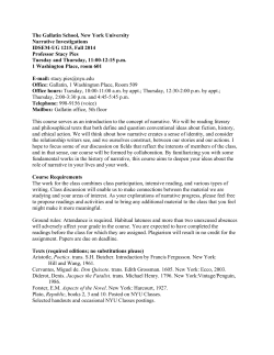 The Gallatin School, New York University Narrative Investigations