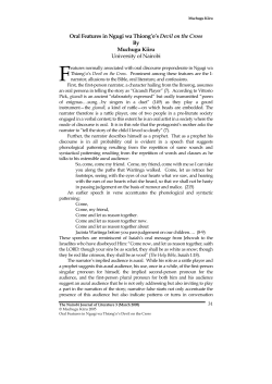 Oral Features in Ngugi wa Thiong`o`s Devil on the Cross By