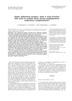 Upper abdominal surgery: does a lung function test exist to predict