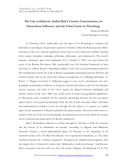 The City as Dialectic: Andrei Bely`s Creative Consciousness, its