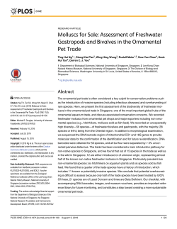 Molluscs for Sale: Assessment of Freshwater Gastropods and