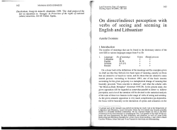 On direct/indirect perception with verbs of seeing and seeming in