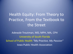 Creating Health Equity Through Social Justice