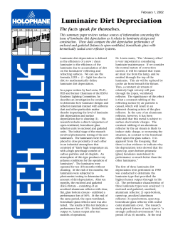 Luminaire Dirt Depreciation