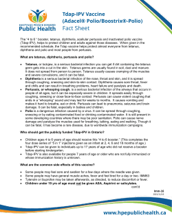 Tetanus, Diphtheria, Pertussis, Polio Vaccine