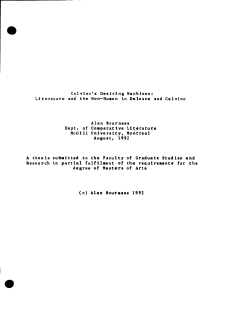 Calvlno`s Desiring Machines: Llterature and the