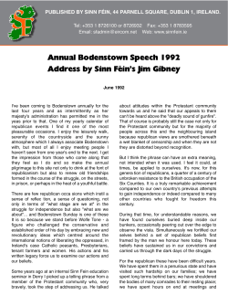 Annual Bodenstown Speech 1992