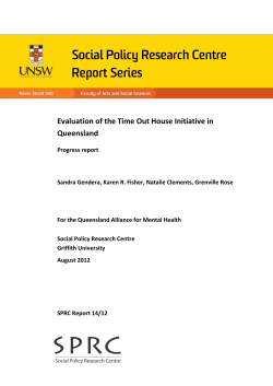 Evaluation of the Time Out House Initiative in Queensland