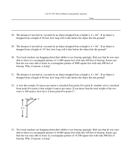 28. The distance h traveled in t seconds by an object dropped from a