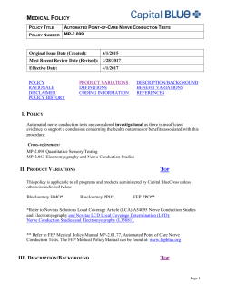 Automated Point of Care Nerve Conduction Tests