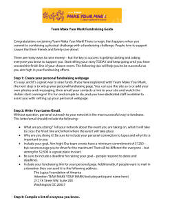 Team Make Your Mark Fundraising Guide