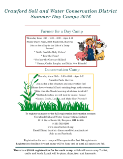 Crawford Soil and Water Conservation District Summer Day Camps