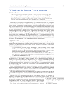 Oil Wealth and the Resource Curse in Venezuela