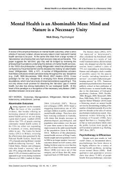 Mental Health is an Abominable Mess: Mind and Nature