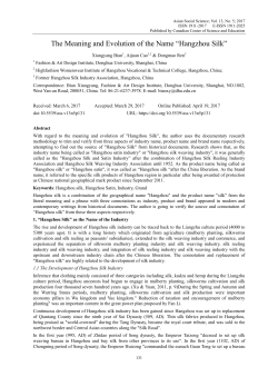 Hangzhou Silk - Canadian Center of Science and Education