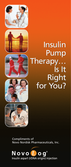 Insulin Pump Therapy… Is It Right for You? Insulin