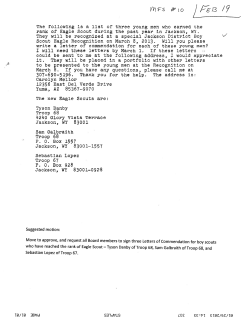 The following is a list of three young men who earned the rank of