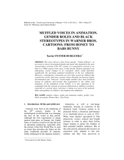 MUFFLED VOICES IN ANIMATION. GENDER ROLES AND BLACK