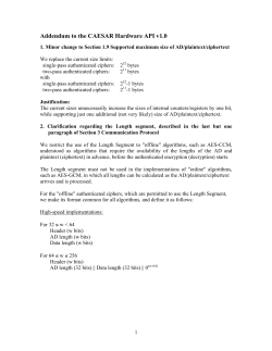 Addendum to the CAESAR Hardware API v1.0