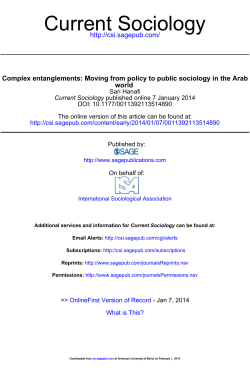 Current Sociology - American University of Beirut
