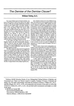 The Demise of the Demise Clause?