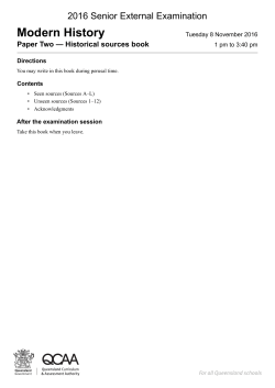 2016 Senior External Examination Modern History Paper Two