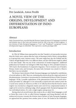 a novel view of the origins, development and differentiation of indo