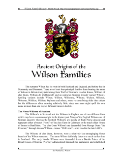 Ancient Origins of the Wilson Families