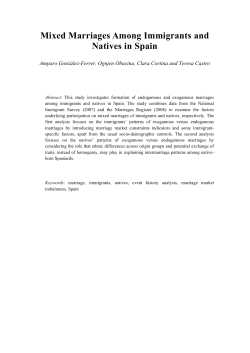 Mixed Marriages Among Immigrants and Natives in Spain