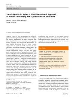 Muscle Quality in Aging: a Multi-Dimensional Approach to Muscle