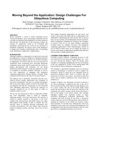 Design Challenges For Ubiquitous Computing