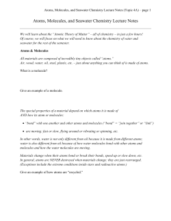 Atoms, Molecules, and Seawater Chemistry