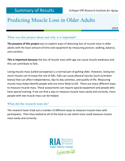 Predicting Muscle Loss in Older Adults