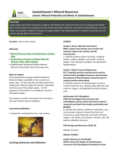 Saskatchewan`s Mineral Resources