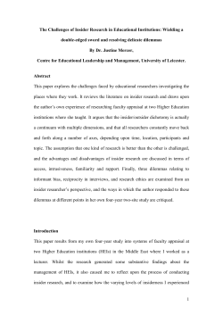The Challenges of Insider Research