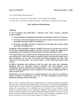 The Victories of Revisionism Abstract