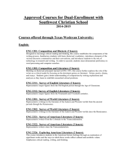 Dual Credit Approved Courses