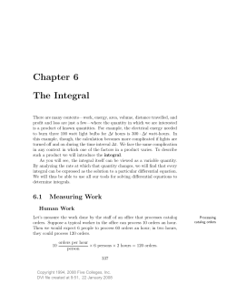 Chapter 6 The Integral - Smith College Mathematics Department.