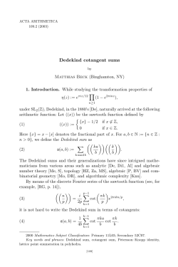 Dedekind cotangent sums