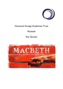 Outwood Grange Academies Trust Macbeth Key Quotes