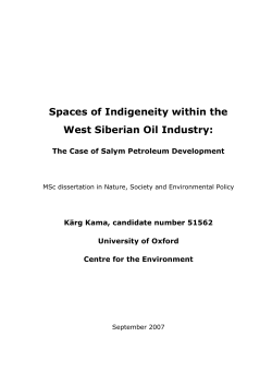 Spaces of Indigeneity within the West Siberian Oil Industry: