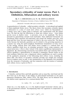 Secondary criticality of water waves. Part 1. Definition, bifurcation