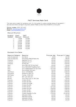 FACT Services Rate Card